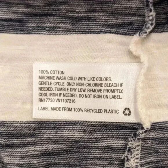 Merona Navy Striped Cotton Tee, Size XS - Picture 7 of 7